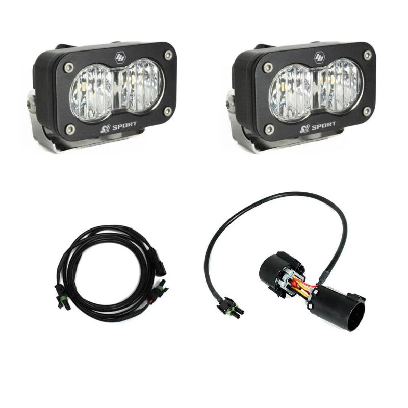 Baja Designs S2 Sport-lyssett med doble reverslys til 23-24 Ford F250/F350 Super Duty – med ledningsnett tilhengerfeste